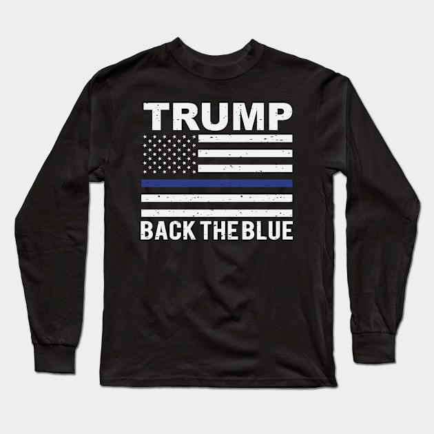 Trump Back The Blue Long Sleeve T-Shirt by Dylante